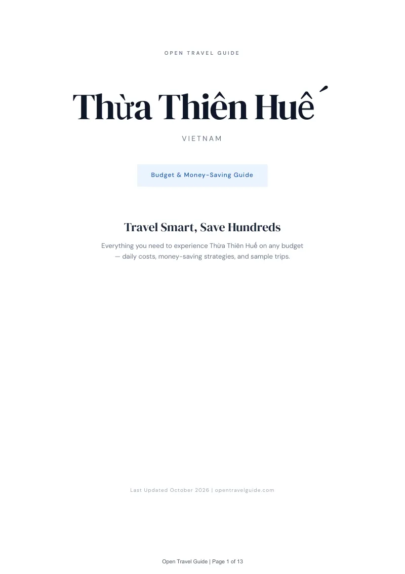 Thừa Thiên Huế Budget & Money-Saving Guide: Cover