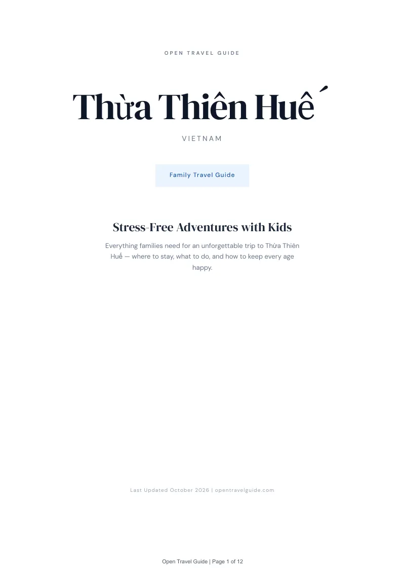 Thừa Thiên Huế Family Travel Guide: Cover