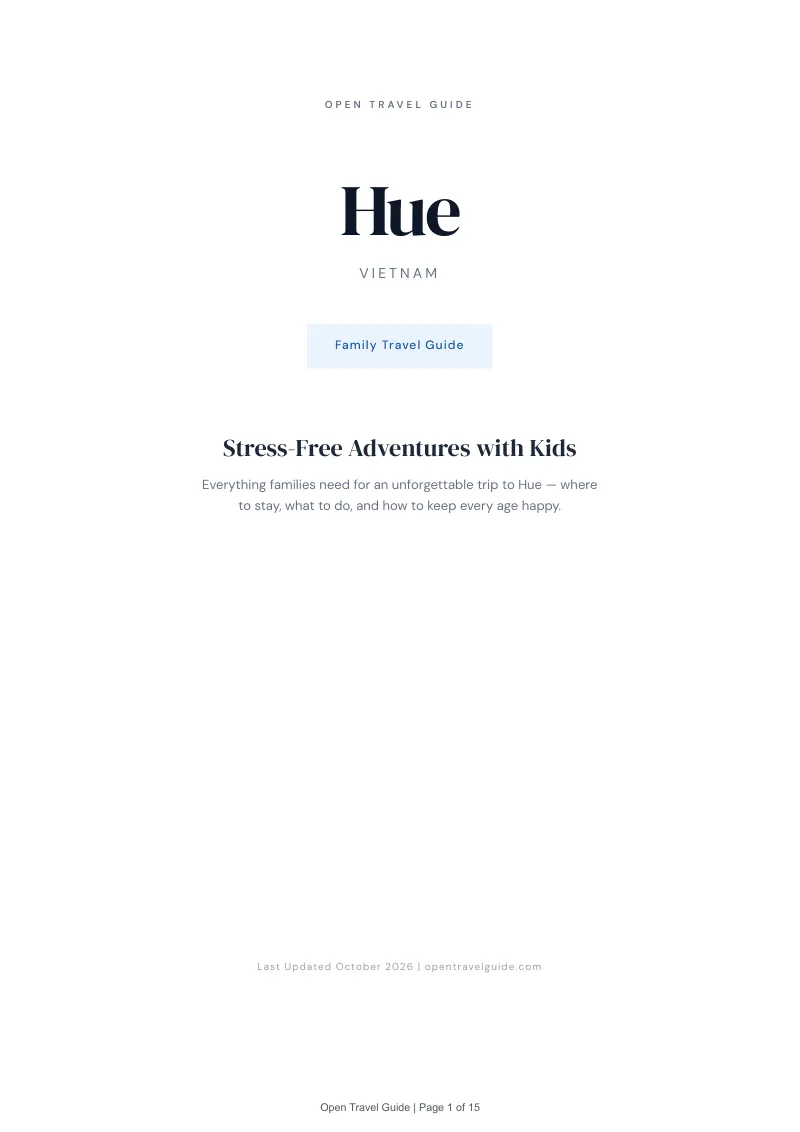 Hue Family Travel Guide: Cover