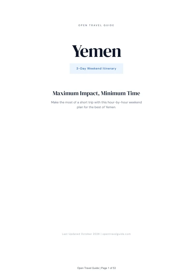 Yemen 3-Day Weekend Itinerary: Cover