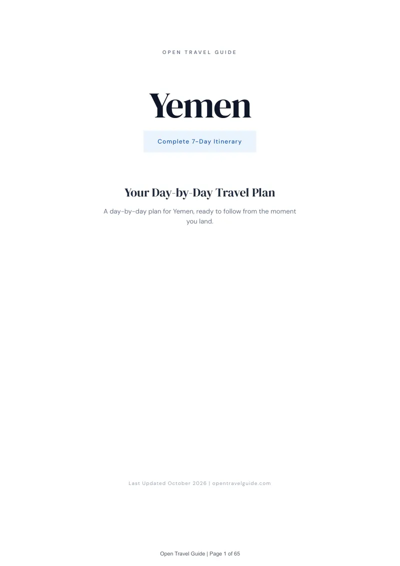 Yemen 7-Day Itinerary: Cover