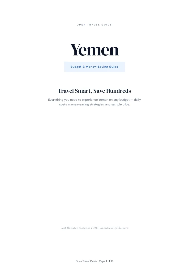 Yemen Budget & Money-Saving Guide: Cover