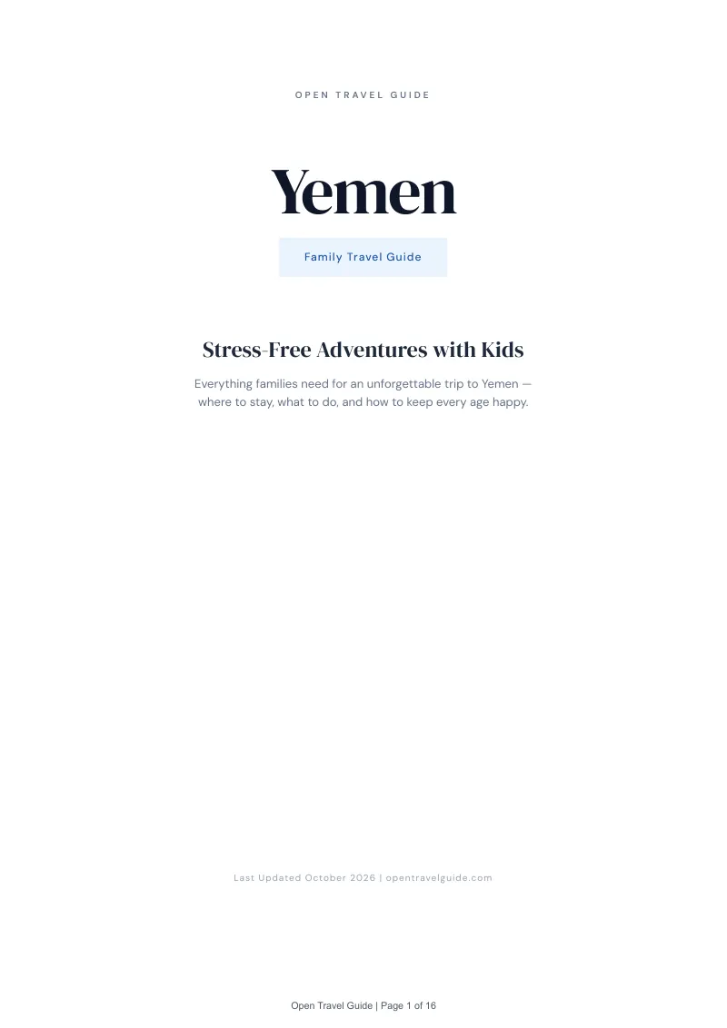 Yemen Family Travel Guide: Cover