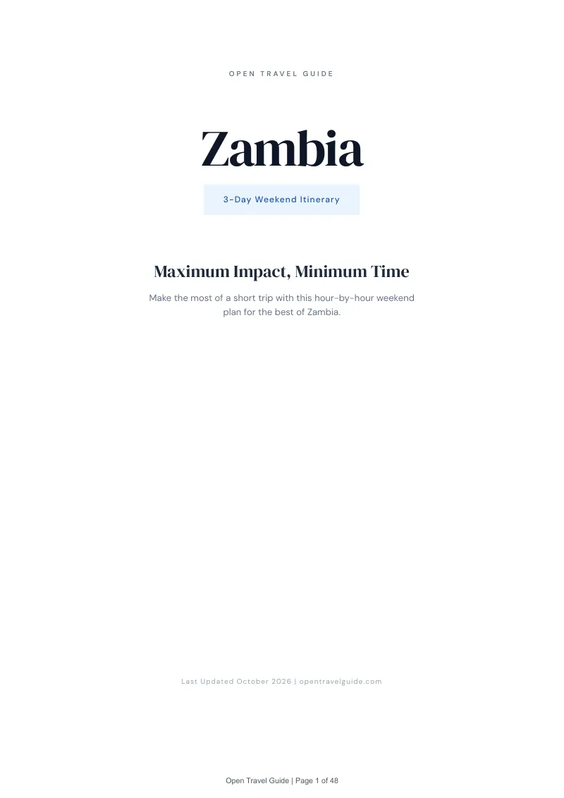Zambia 3-Day Weekend Itinerary: Cover