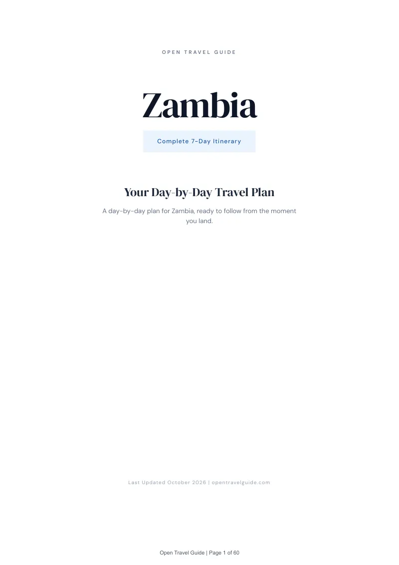 Zambia 7-Day Itinerary: Cover