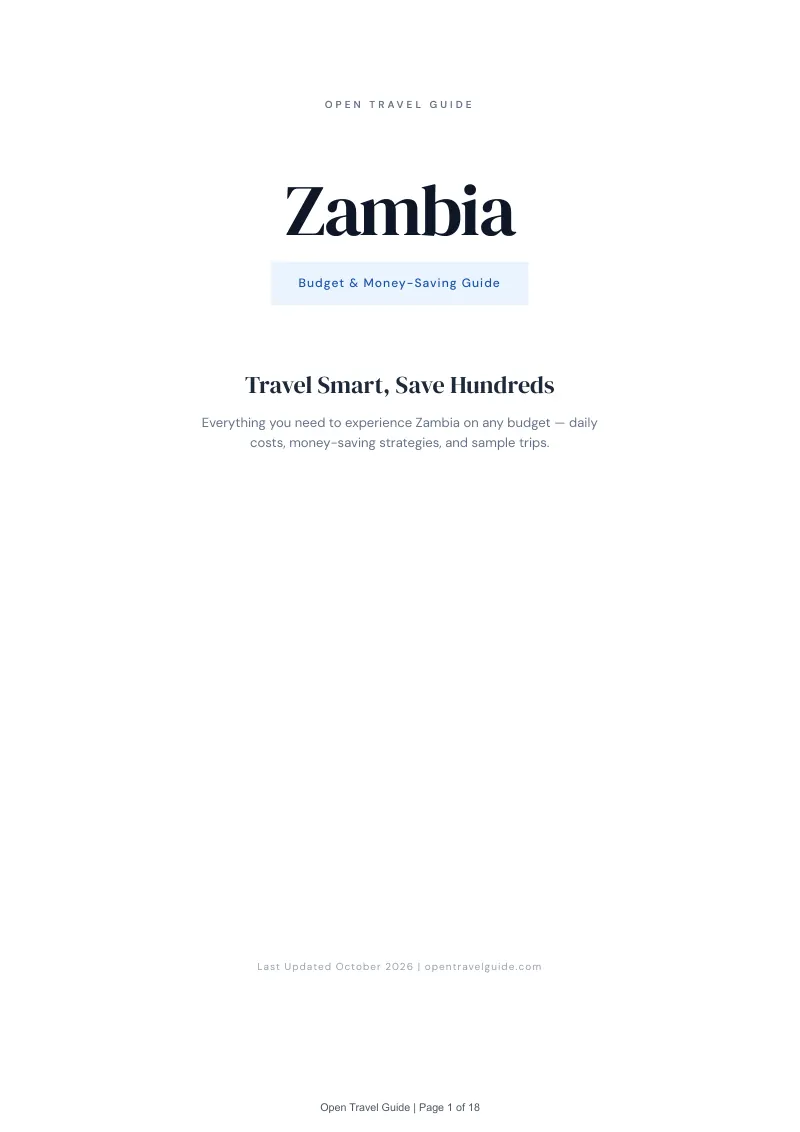 Zambia Budget & Money-Saving Guide: Cover