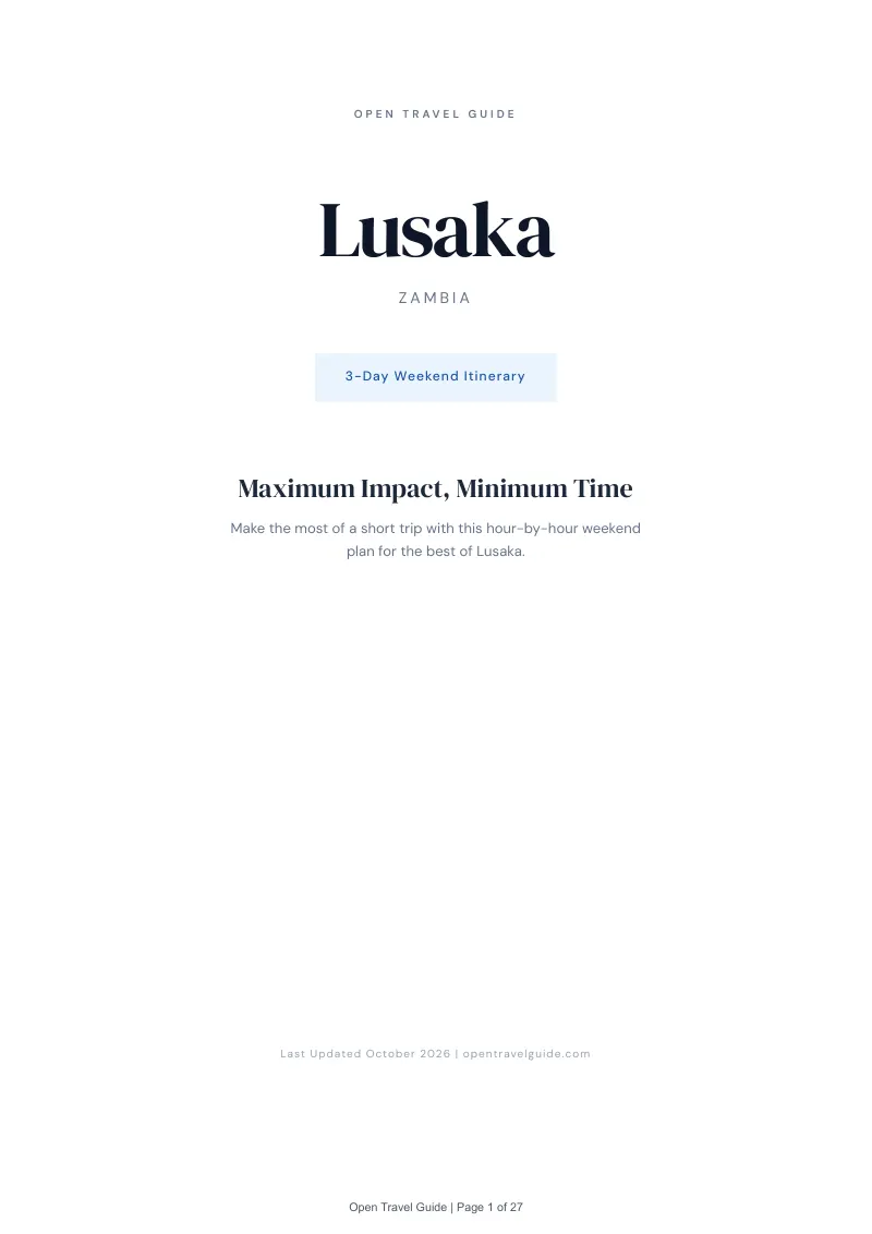 Lusaka 3-Day Weekend Itinerary: Cover