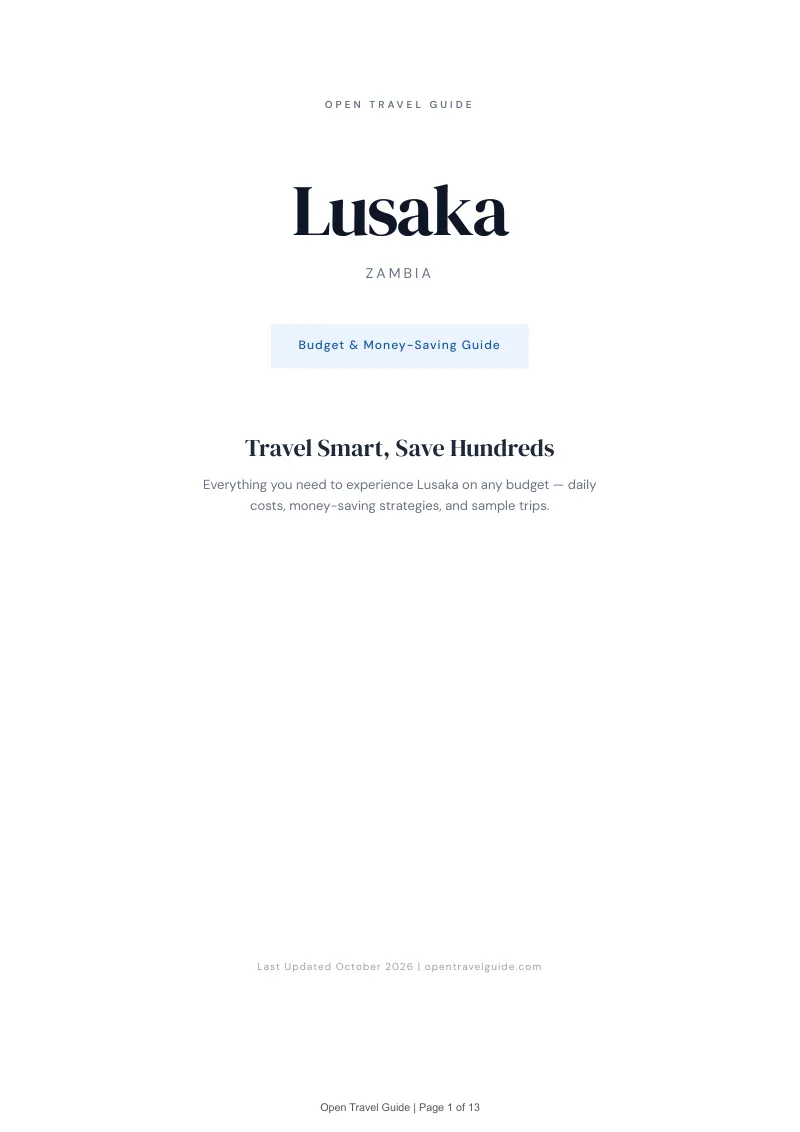 Lusaka Budget & Money-Saving Guide: Cover