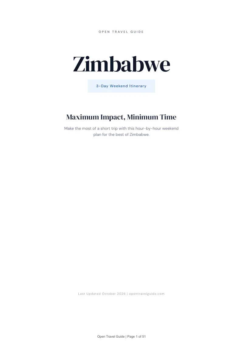 Zimbabwe 3-Day Weekend Itinerary: Cover