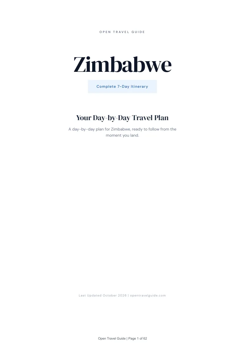 Zimbabwe 7-Day Itinerary: Cover