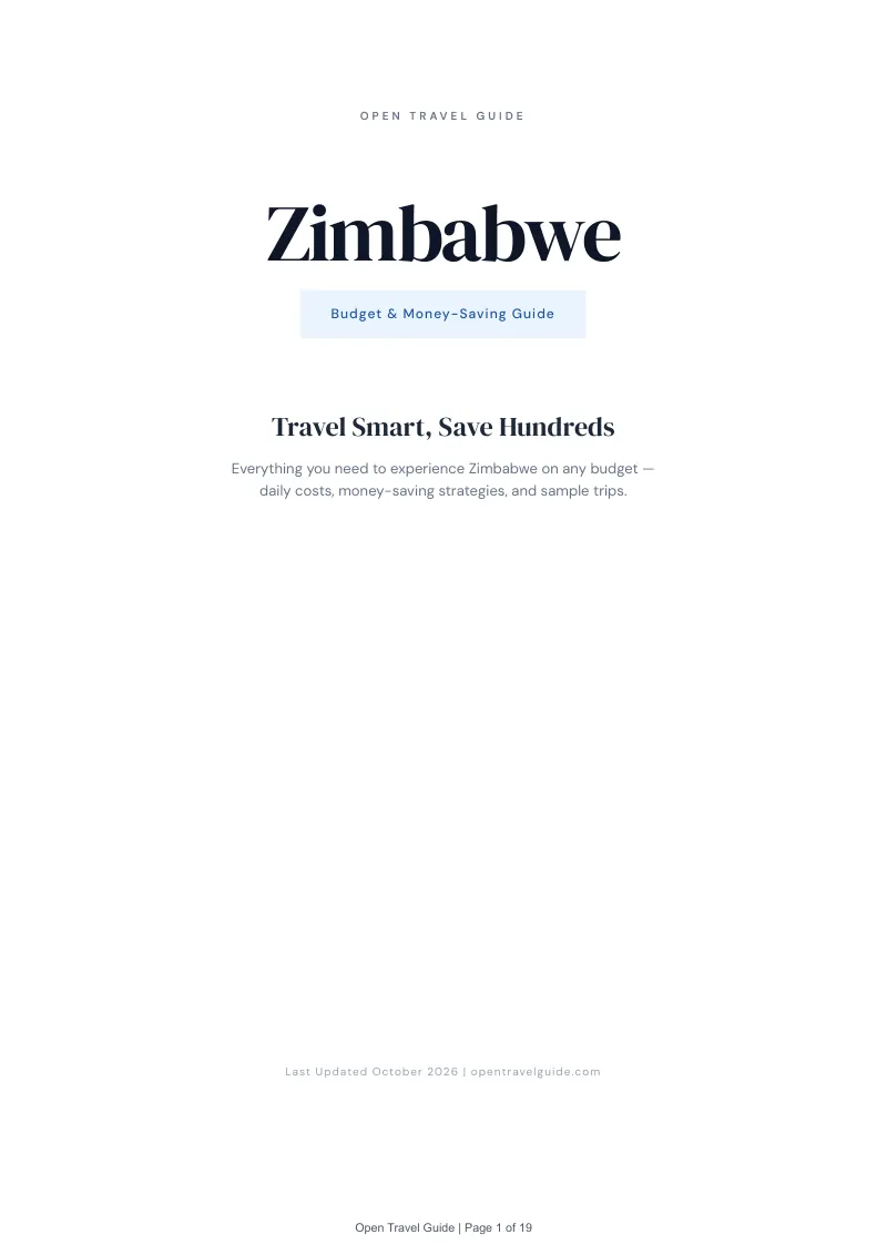 Zimbabwe Budget & Money-Saving Guide: Cover